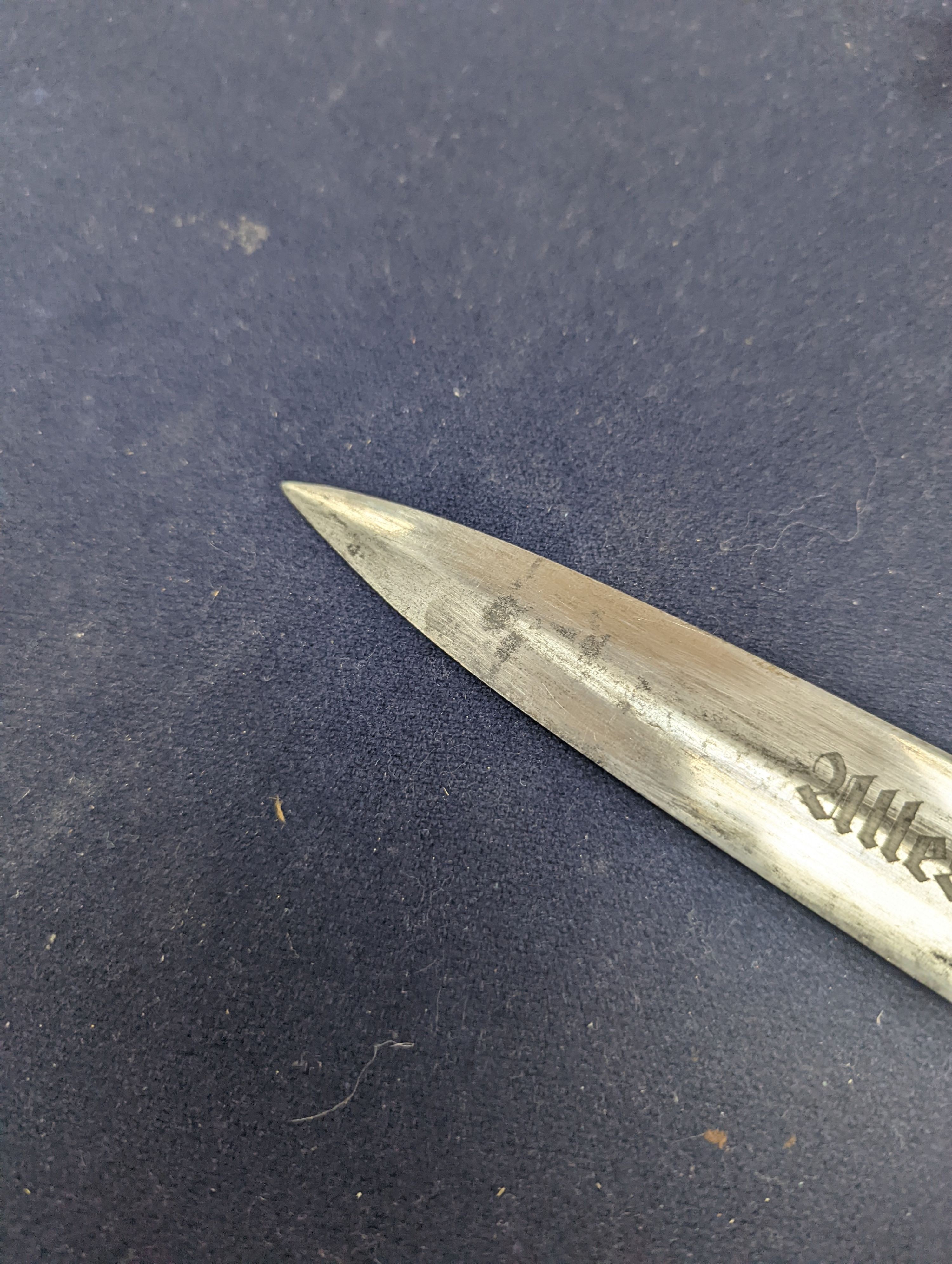 A Third Reich SA dagger within sheath, blade 22cm., and a bayonet within scabbard